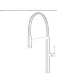 Single lever brass kitchen faucet with spray Houssen