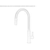 Nickel-plated kitchen faucet with spray Crema