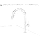 Stainless steel kitchen faucet, 1-hole, countertop Hoshcha