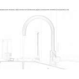 Countertop kitchen faucet with a single stainless steel handle Galegos