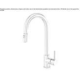 1-hole kitchen faucet with pull-out spout Sapioris