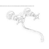 Wall-mounted kitchen faucet with single rosettes Chicacao
