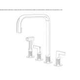 3 Hole Brass Kitchen Faucet With Spray Ballarat