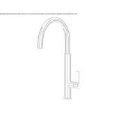 Brass kitchen faucet, single-lever, countertop Houssen