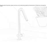 Countertop kitchen faucet with a single stainless steel handle Alfano