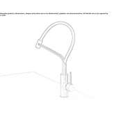 1-hole stainless steel kitchen faucet with pull-out spout Anaya