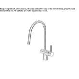 Countertop kitchen faucet with 1 hole and pull-out spout Byram
