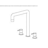 3-hole stainless steel kitchen faucet with swivel spout Faerloev