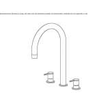 3-hole stainless steel kitchen faucet with swivel spout Faerloev