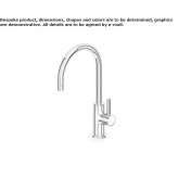 Single-lever countertop kitchen faucet with aerator Byram