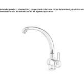 1-hole countertop kitchen faucet with a swivel spout Gernrode