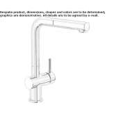 Countertop kitchen faucet with a single handle and pull-out spout Petrovsk