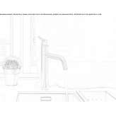 Countertop kitchen faucet with a single stainless steel handle Galegos