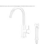 Kitchen faucet made of chrome-plated brass on a countertop with an aerator Paime