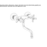 Two-hole, wall-mounted kitchen faucet with an aerator Okemos