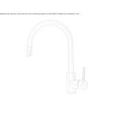 Countertop kitchen faucet made of stainless steel with a pull-out spout Conwy