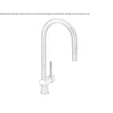 Countertop kitchen faucet made of stainless steel with a pull-out spout Corbasca