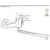 Wall-mounted kitchen faucet with swivel spout Loury