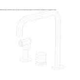 3-hole countertop kitchen faucet in 316 stainless steel Tavo