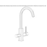 Kitchen faucet with single handle on the countertop, water purification tap Smarca