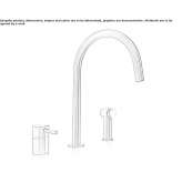 Countertop kitchen faucet made of stainless steel with a pull-out spout Honefoss
