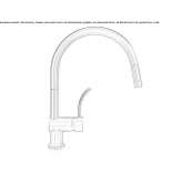 Countertop kitchen faucet made of stainless steel with a swivel spout Corbasca