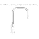Countertop kitchen faucet made of stainless steel with a pull-out spout Briona