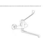 Wall-mounted kitchen faucet with one handle Hirson
