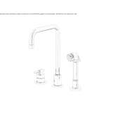 3-hole countertop kitchen tap with pull-out spout Mantinos