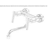 Two-hole wall-mounted kitchen faucet with swivel spout Icard