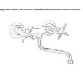 Two-hole, wall-mounted kitchen faucet with a swivel spout Oronsko