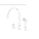 3-hole countertop kitchen tap with pull-out spout Mantinos