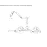 Two-hole wall-mounted kitchen faucet Oulins