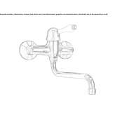 Two-hole wall-mounted kitchen faucet with swivel spout Wanchaq