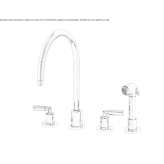 Kitchen faucet with pull-out spout and single rosettes Gora