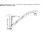 Countertop kitchen faucet with one handle Bozkurt