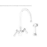 2-hole countertop kitchen tap with pull-out spout Oulins