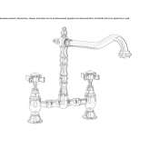 Two-hole countertop kitchen faucet with a swivel spout Retinne