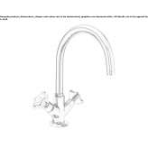 1-hole countertop kitchen faucet with a swivel spout Leves