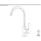 Countertop kitchen faucet with one handle Loury