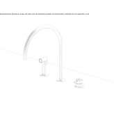 3-hole stainless steel kitchen faucet with pull-out spout Newick