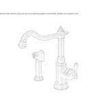 Kitchen faucet with sprayer (aged brass) Portets