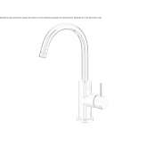 Kitchen faucet made of chrome-plated brass on a countertop with an aerator Paime