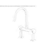 Countertop tap in chrome-plated brass with single rosettes Onalaska