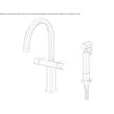 Kitchen faucet in chrome-plated brass on the countertop with spray Naranjos