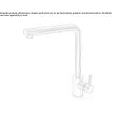 Countertop kitchen faucet with a single stainless steel handle Lauria