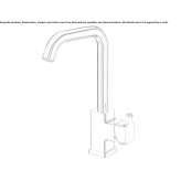 Kitchen faucet made of chrome-plated brass with an aerator Selcuklu