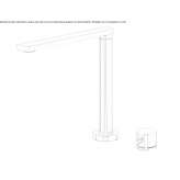 Brass kitchen faucet with remote control and aerator on the countertop Nibbiano