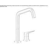 Two-hole countertop kitchen faucet with a swivel spout Kilkeel