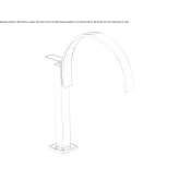 Countertop kitchen faucet with single handle and 1 hole, chrome, brass Grocka